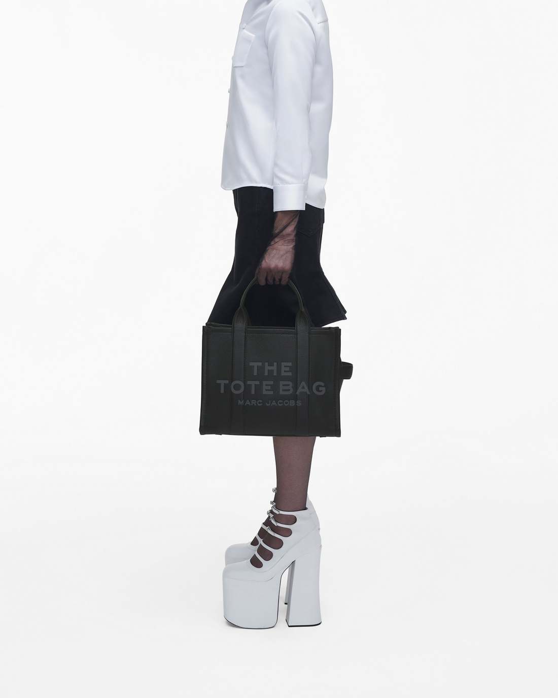 Marc Jacobs The Leather Medium Tote Bag Black