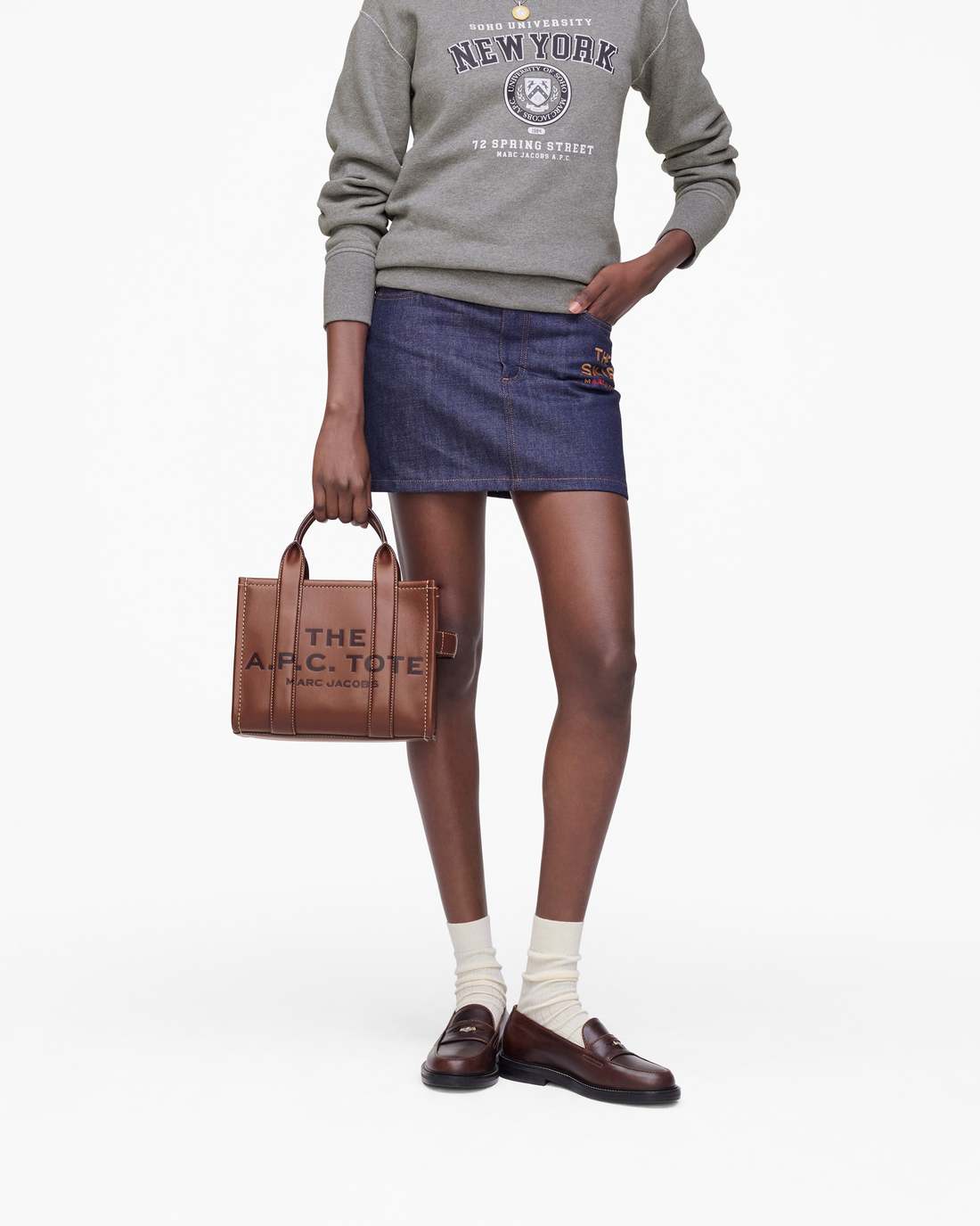 Marc Jacobs The A.P.C. X Marc Jacobs Leather Small Tote Bag Hazelnut
