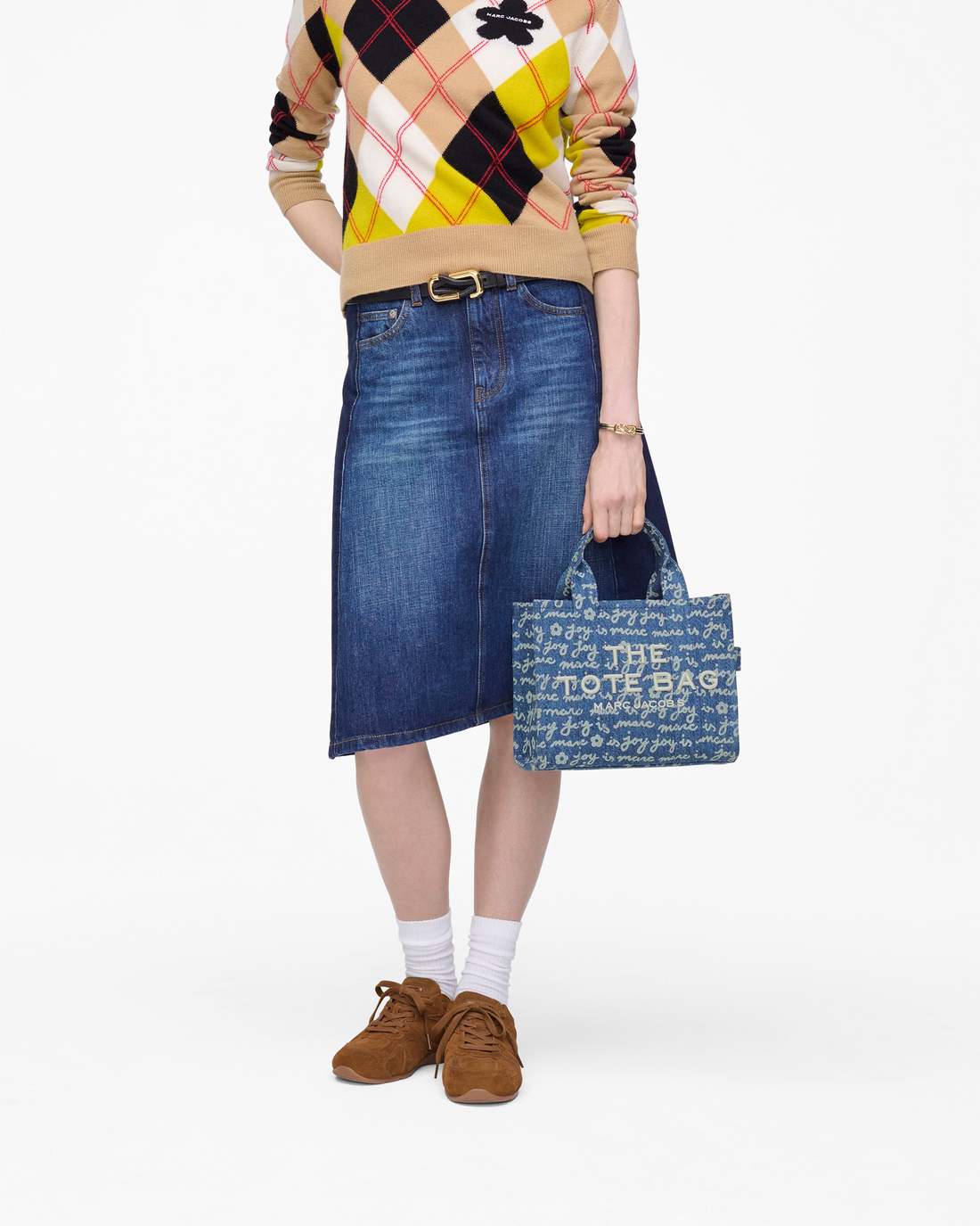 Marc Jacobs The Joy Denim Small Tote Bag Indigo Multi