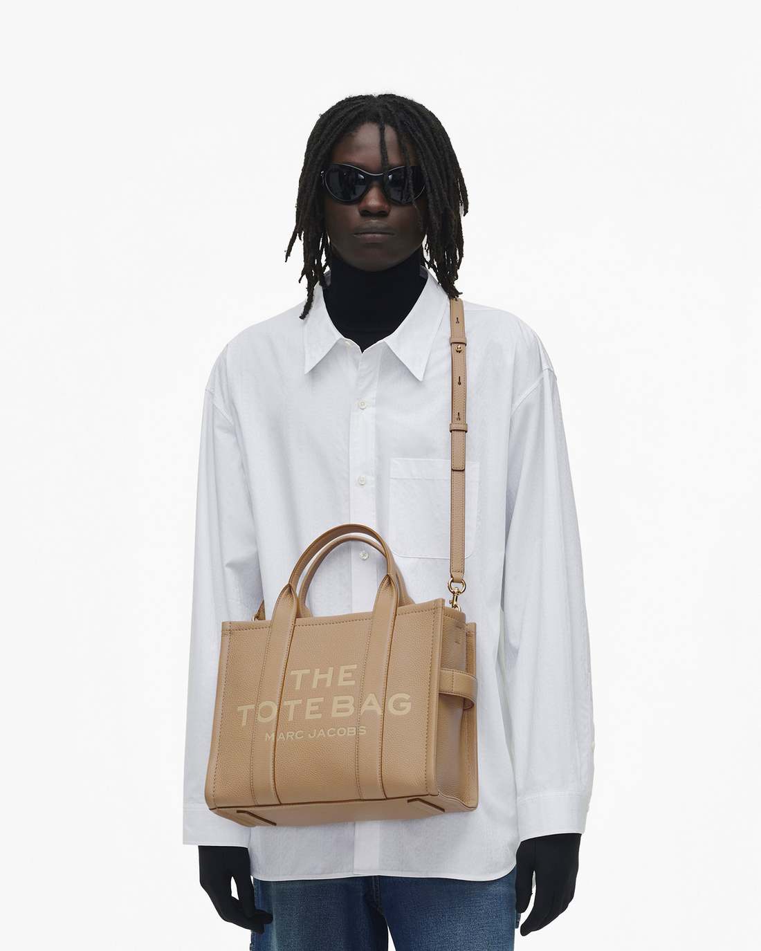 Marc Jacobs The Leather Medium Tote Bag Camel