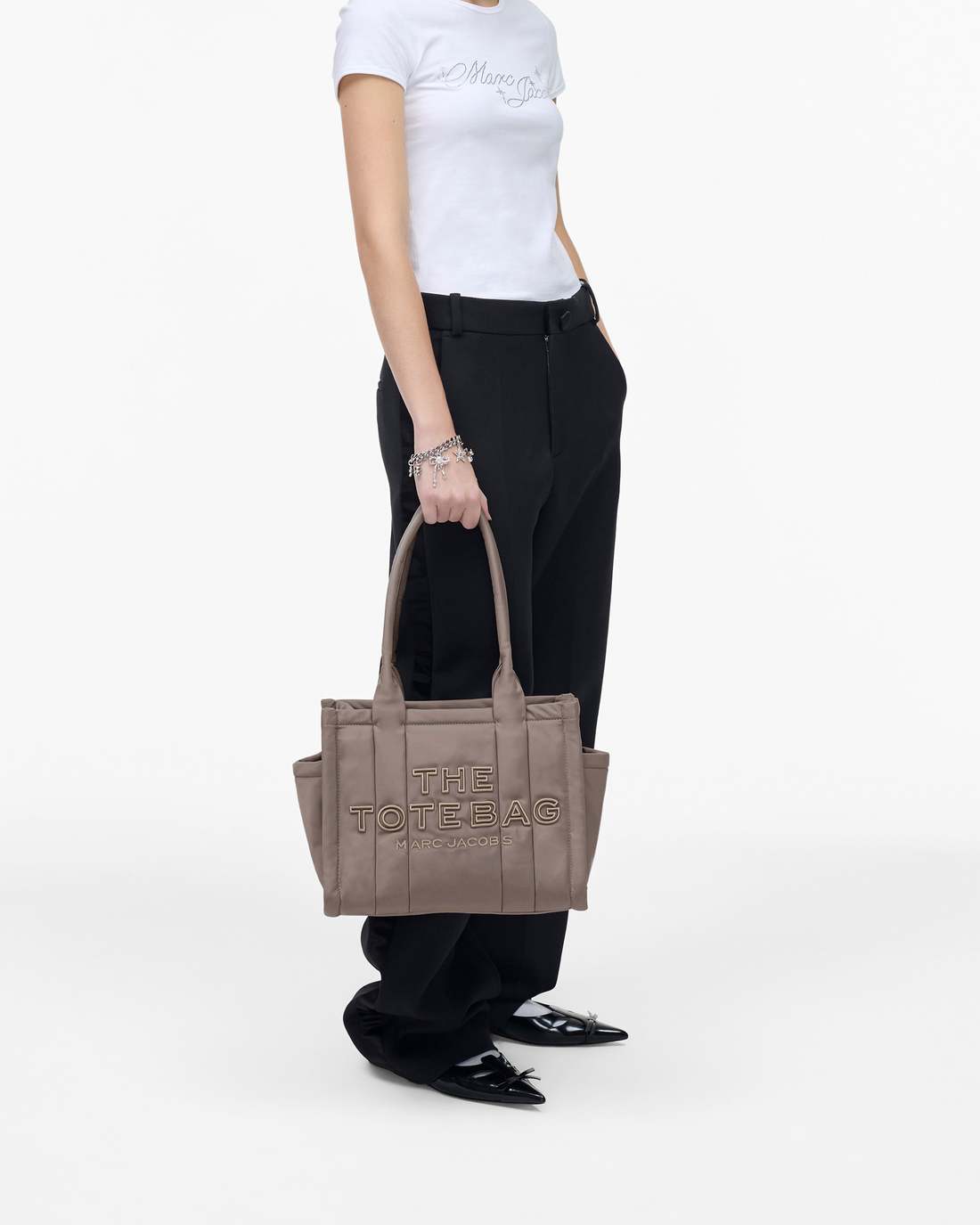 Marc Jacobs The Puffy Nylon Medium Tote Bag Cement