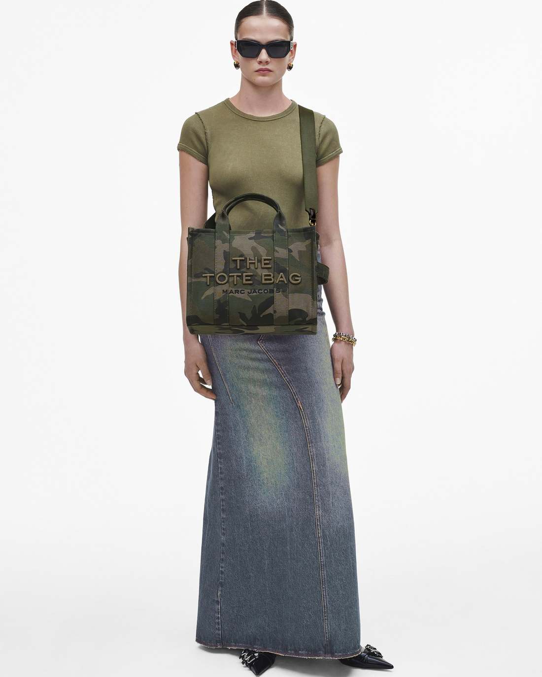Marc Jacobs The Camo Jacquard Medium Tote Bag Camo Multi