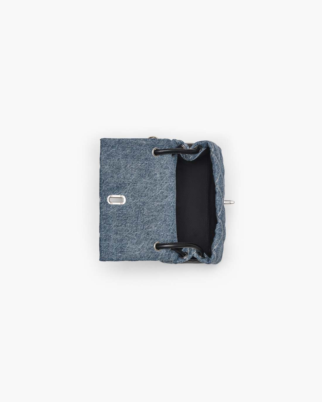 Marc Jacobs The Quilted Denim Mini Dual Shoulder Bag Light Wash Indigo