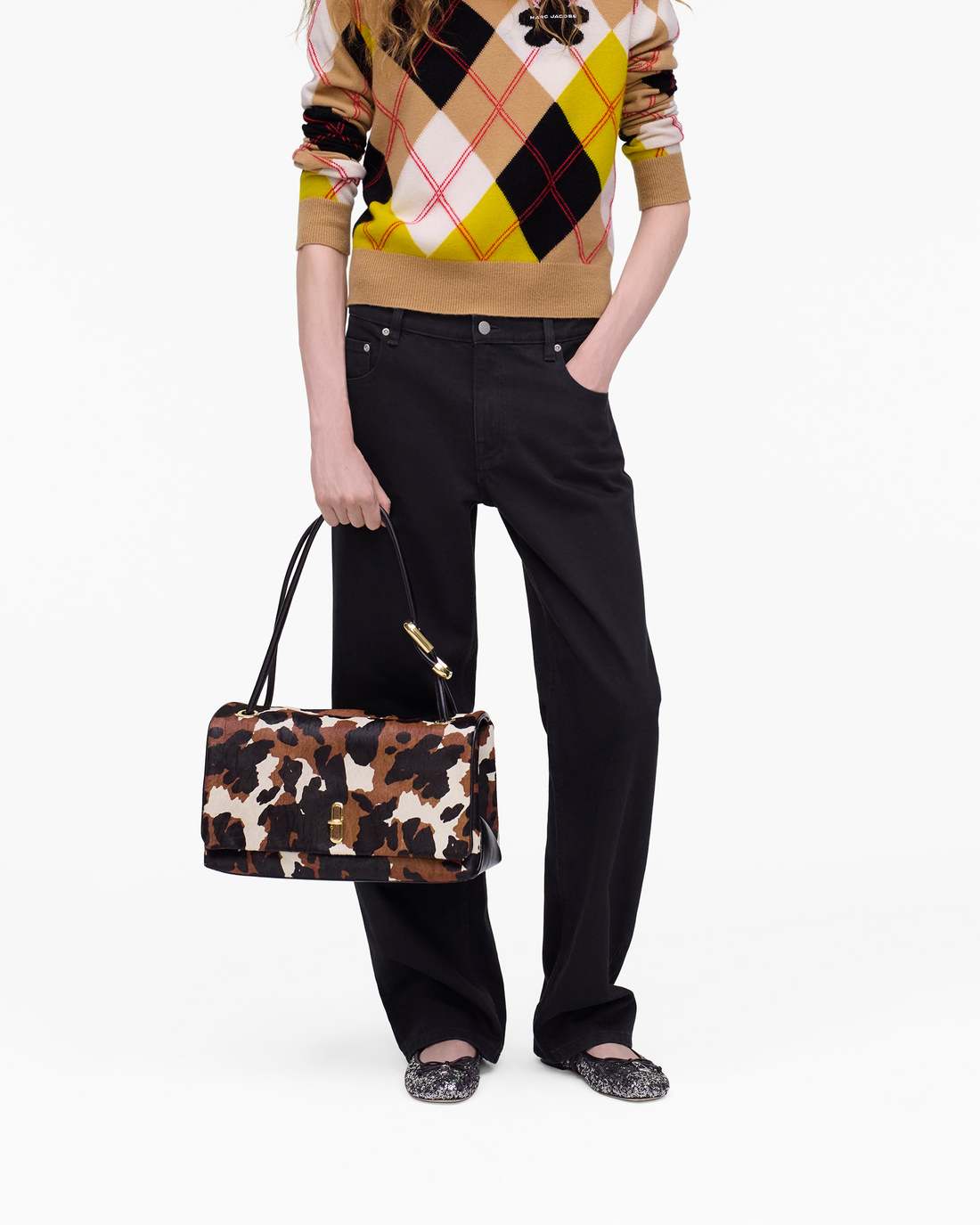 Marc Jacobs The Cow Haircalf Large Dual Bag Mocha Multi