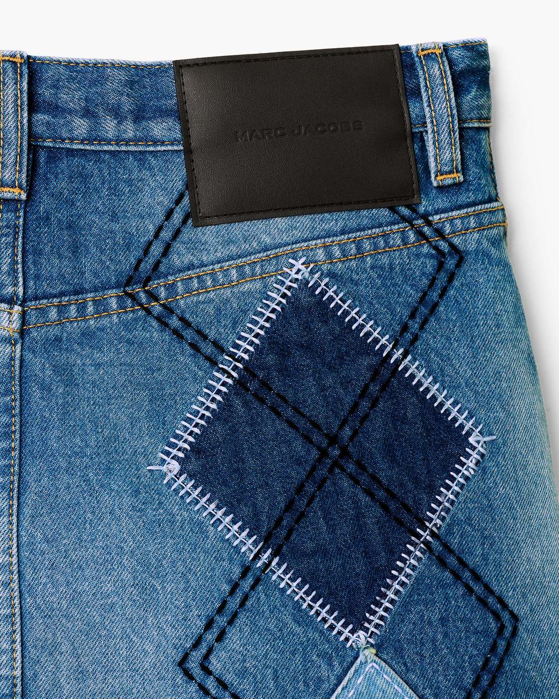Marc Jacobs Argyle Patchwork Mini Skirt Bright Indigo