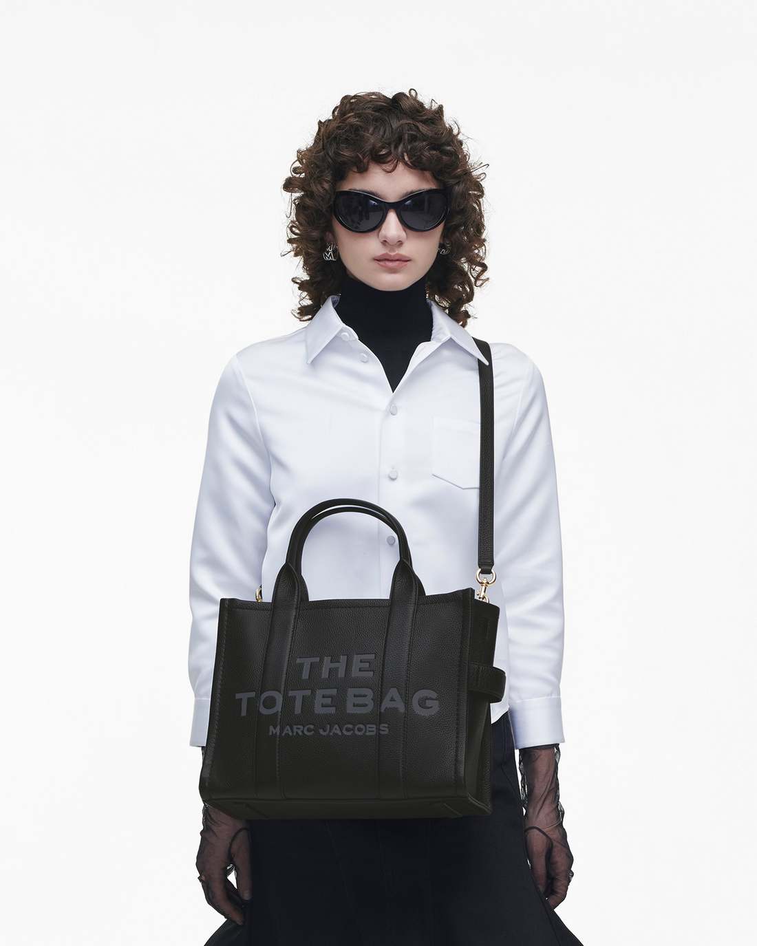 Marc Jacobs The Leather Medium Tote Bag Black