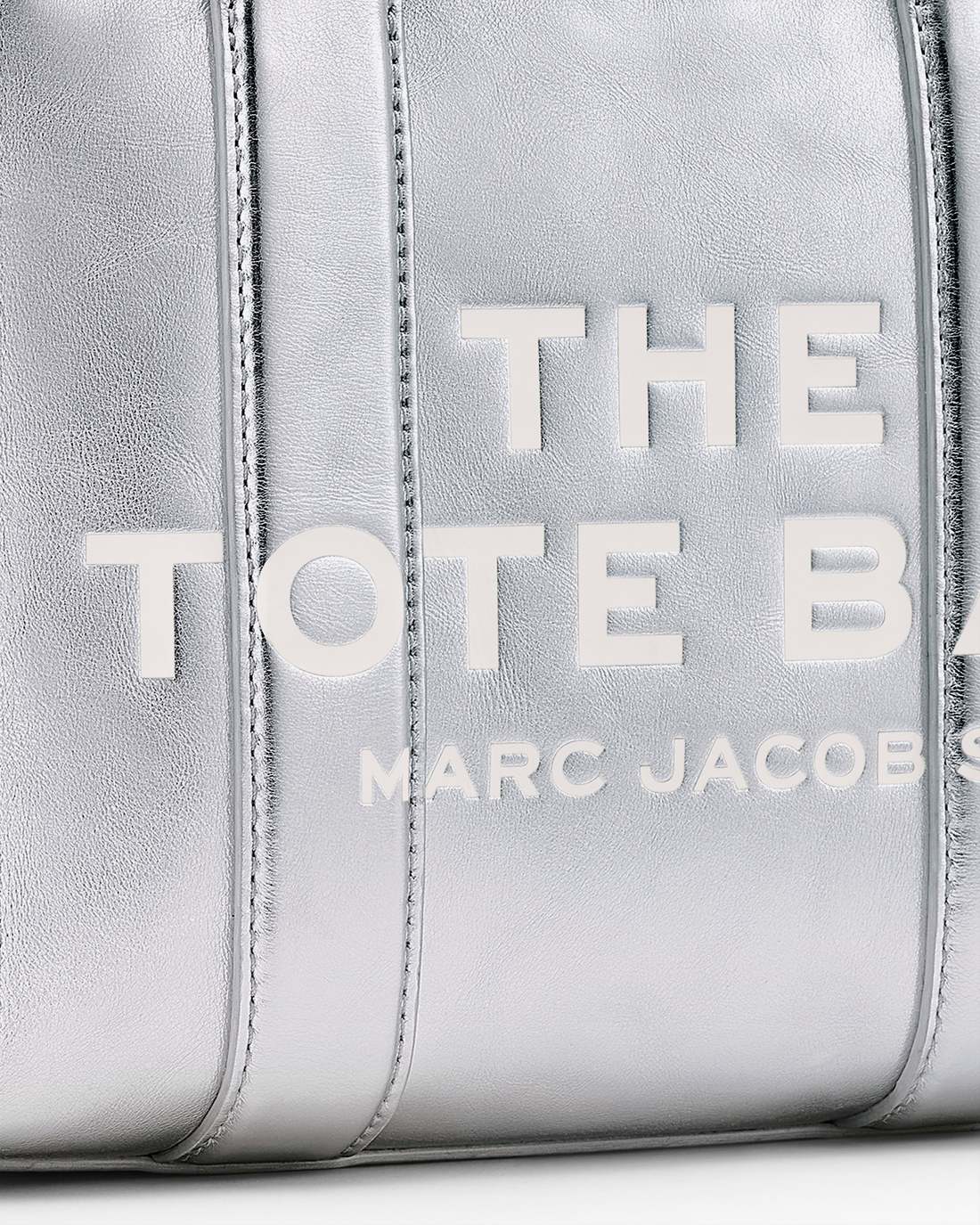 Marc Jacobs The Metallic Leather Small Tote Bag Metallic Silver