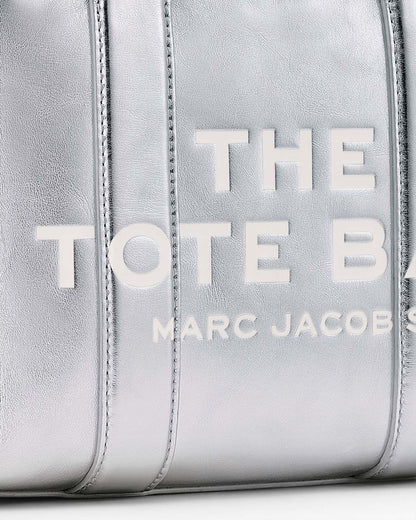 Marc Jacobs The Metallic Leather Small Tote Bag Metallic Silver