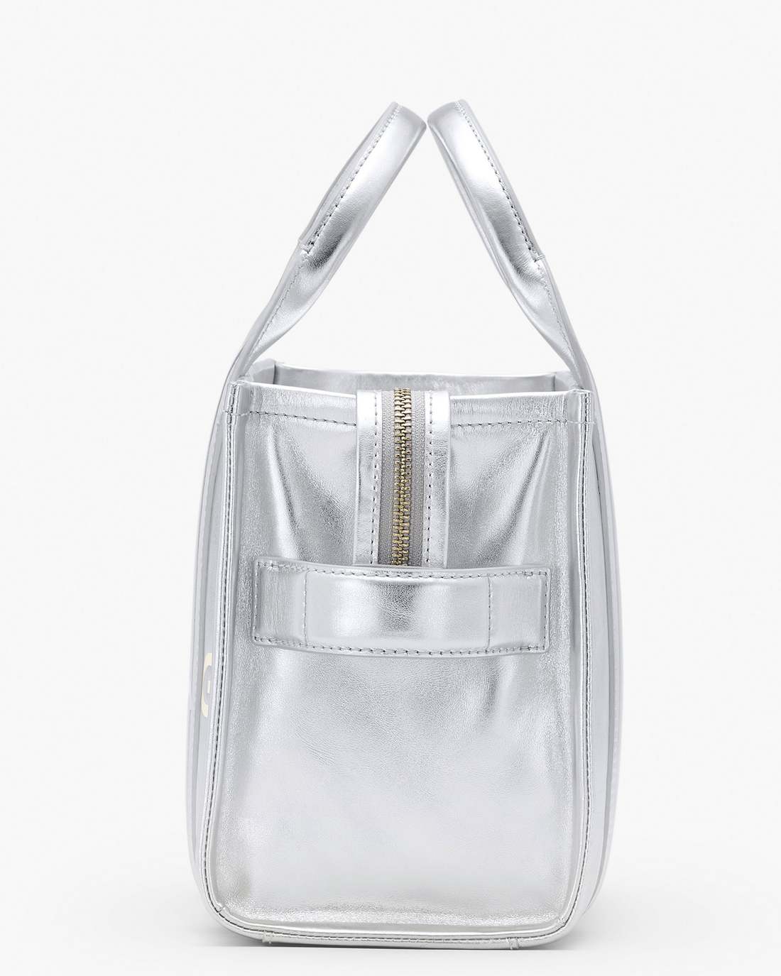 Marc Jacobs The Metallic Leather Small Tote Bag Metallic Silver