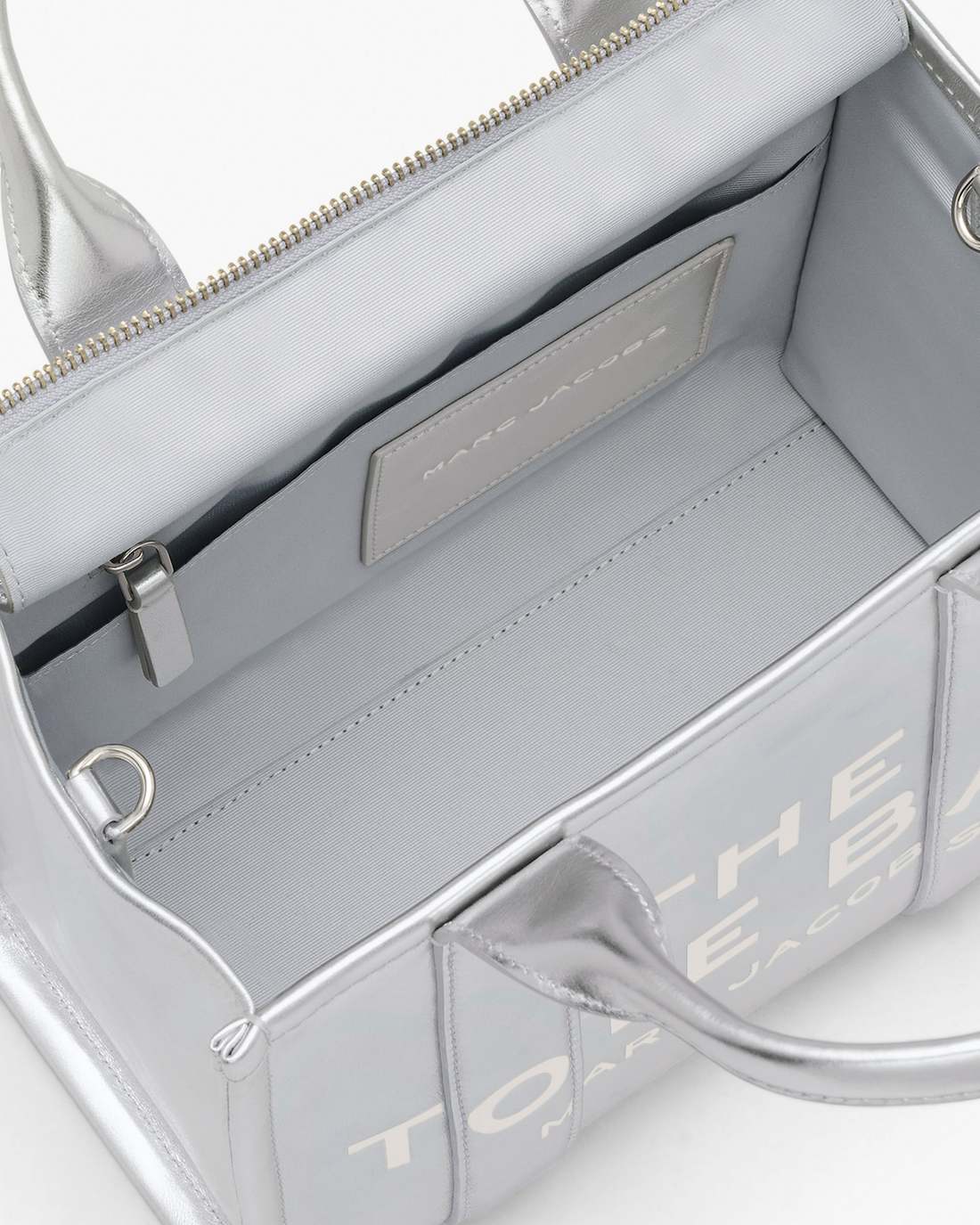 Marc Jacobs The Metallic Leather Small Tote Bag Metallic Silver
