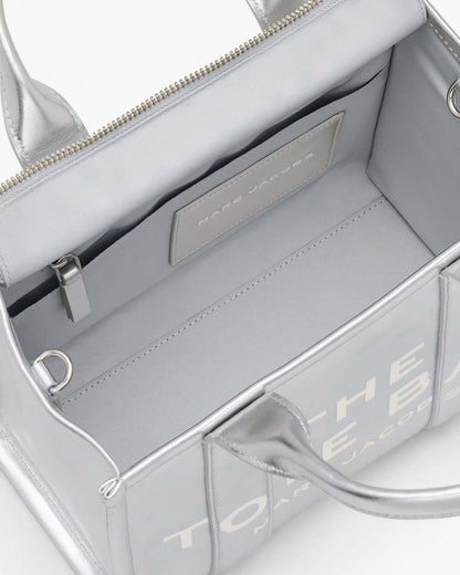 Marc Jacobs The Metallic Leather Small Tote Bag Metallic Silver