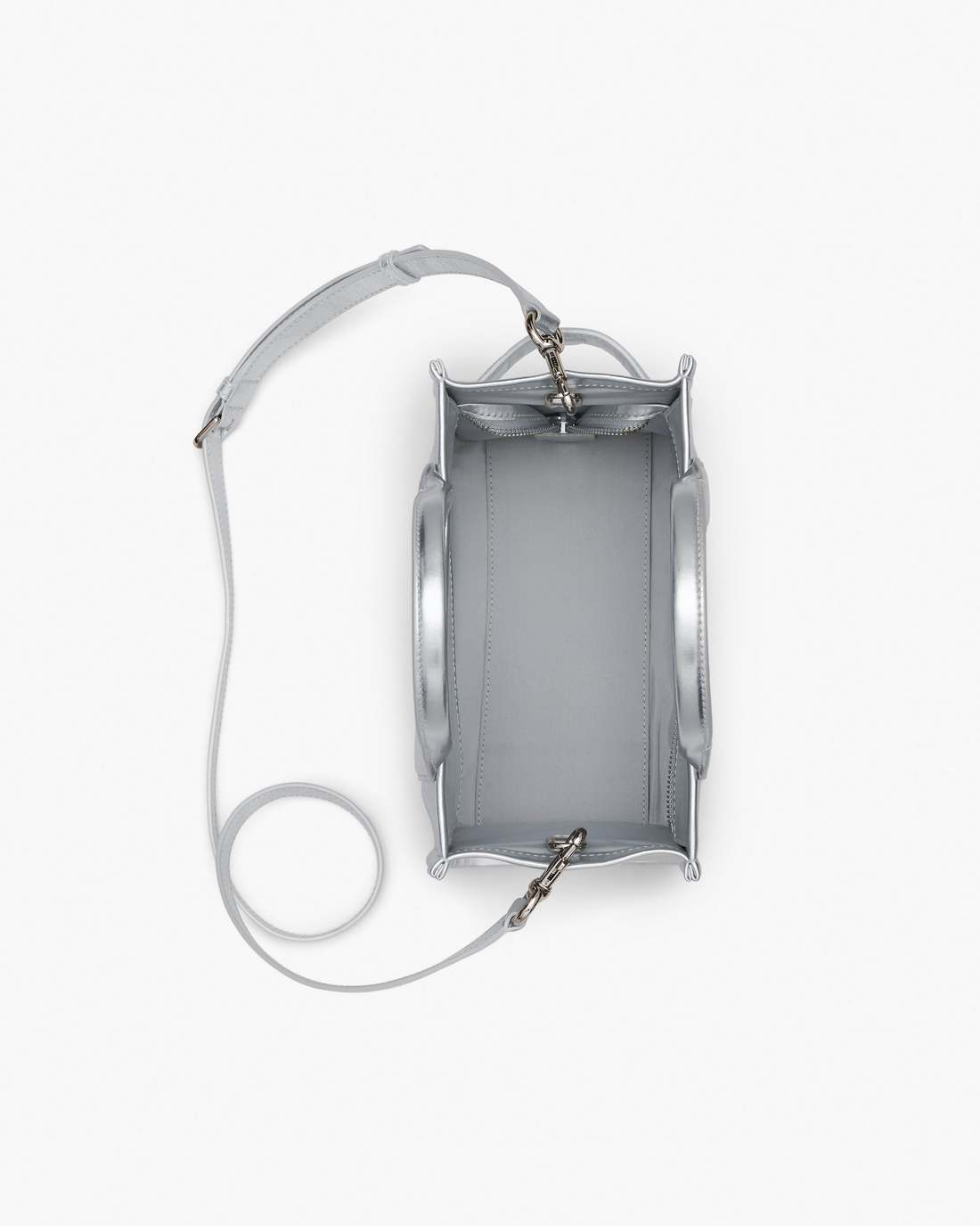 Marc Jacobs The Metallic Leather Small Tote Bag Metallic Silver