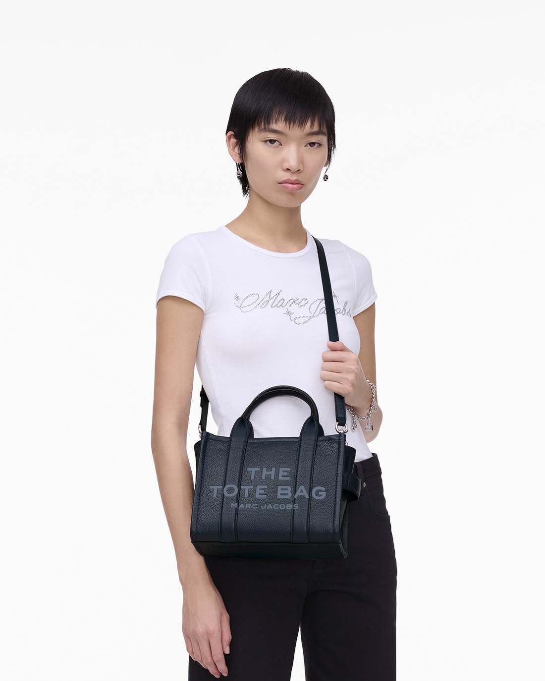 Marc Jacobs The Leather Small Tote Bag Blue Sea