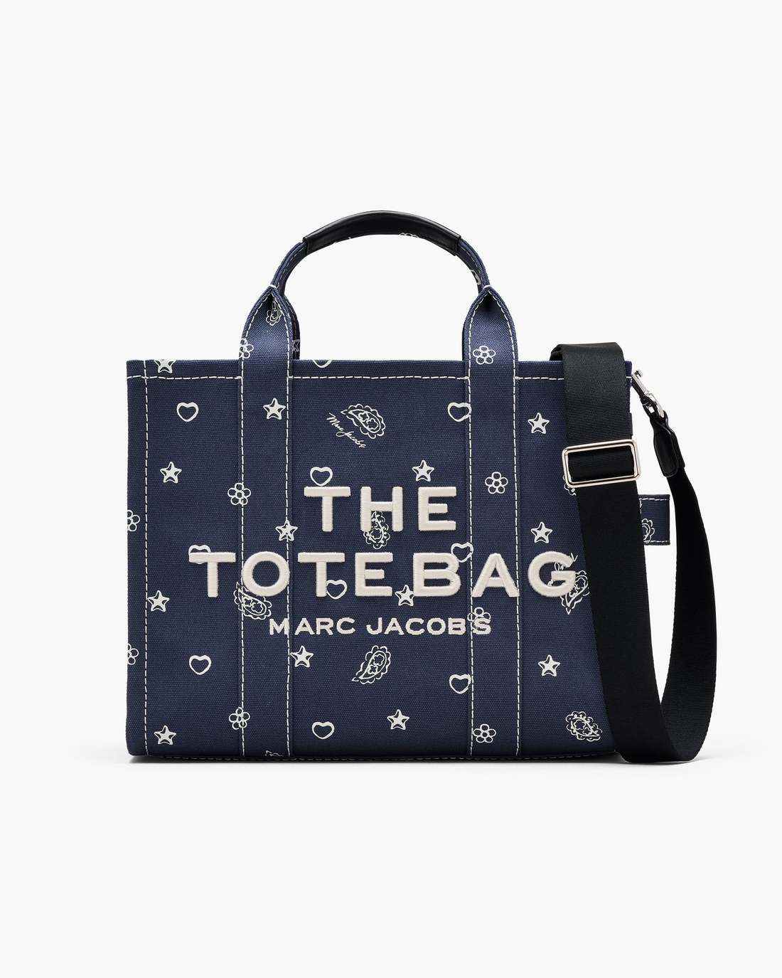 Marc Jacobs The Bandana Canvas Medium Tote Bag Navy Multi