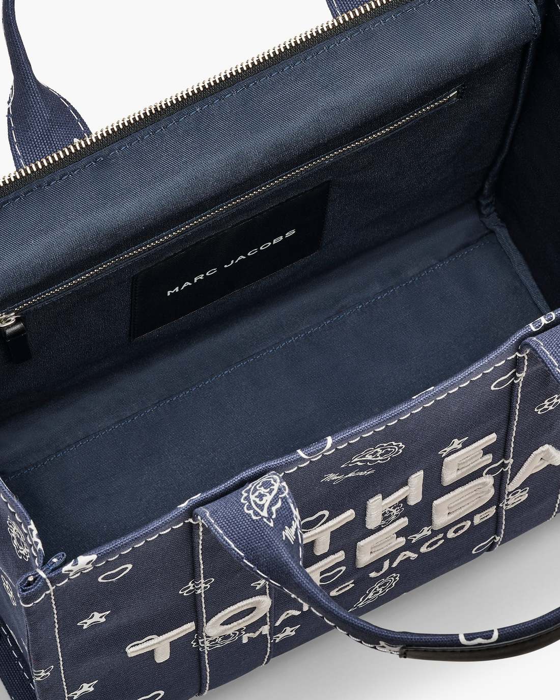 Marc Jacobs The Bandana Canvas Medium Tote Bag Navy Multi
