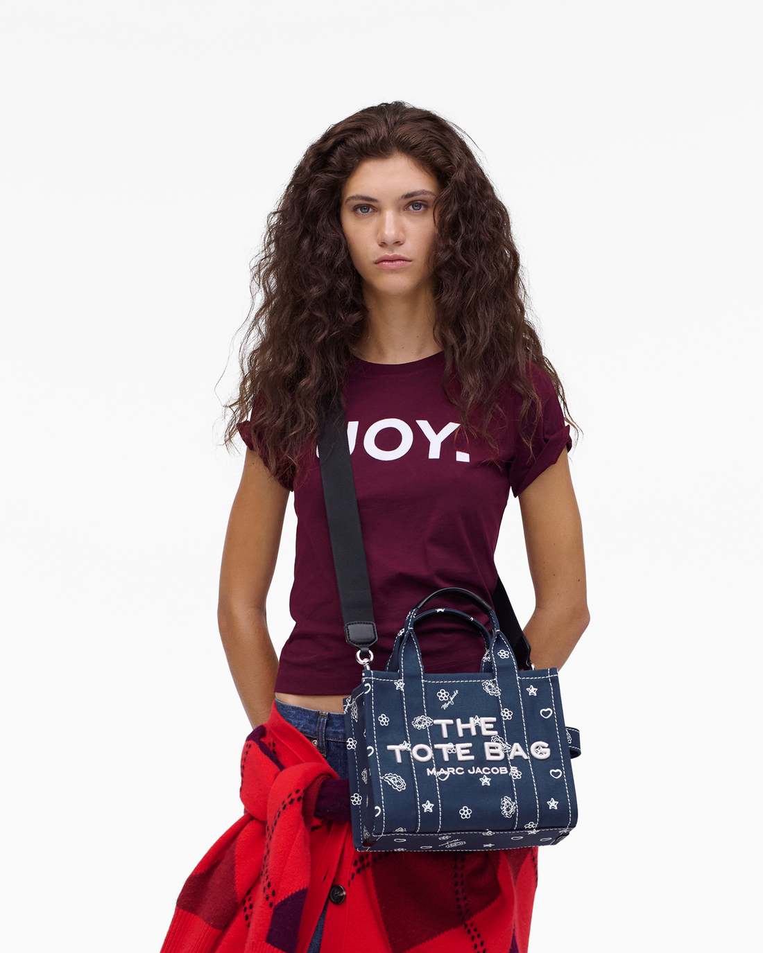 Marc Jacobs The Bandana Canvas Small Tote Bag Navy Multi