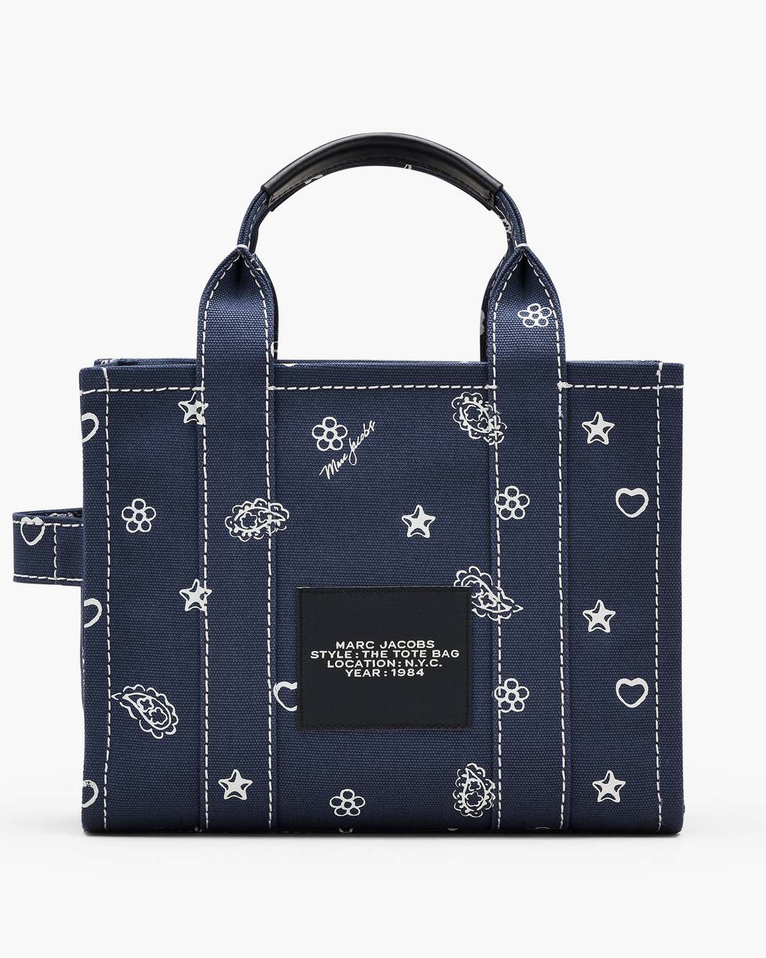 Marc Jacobs The Bandana Canvas Small Tote Bag Navy Multi