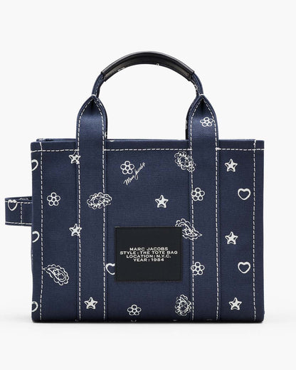 Marc Jacobs The Bandana Canvas Small Tote Bag Navy Multi