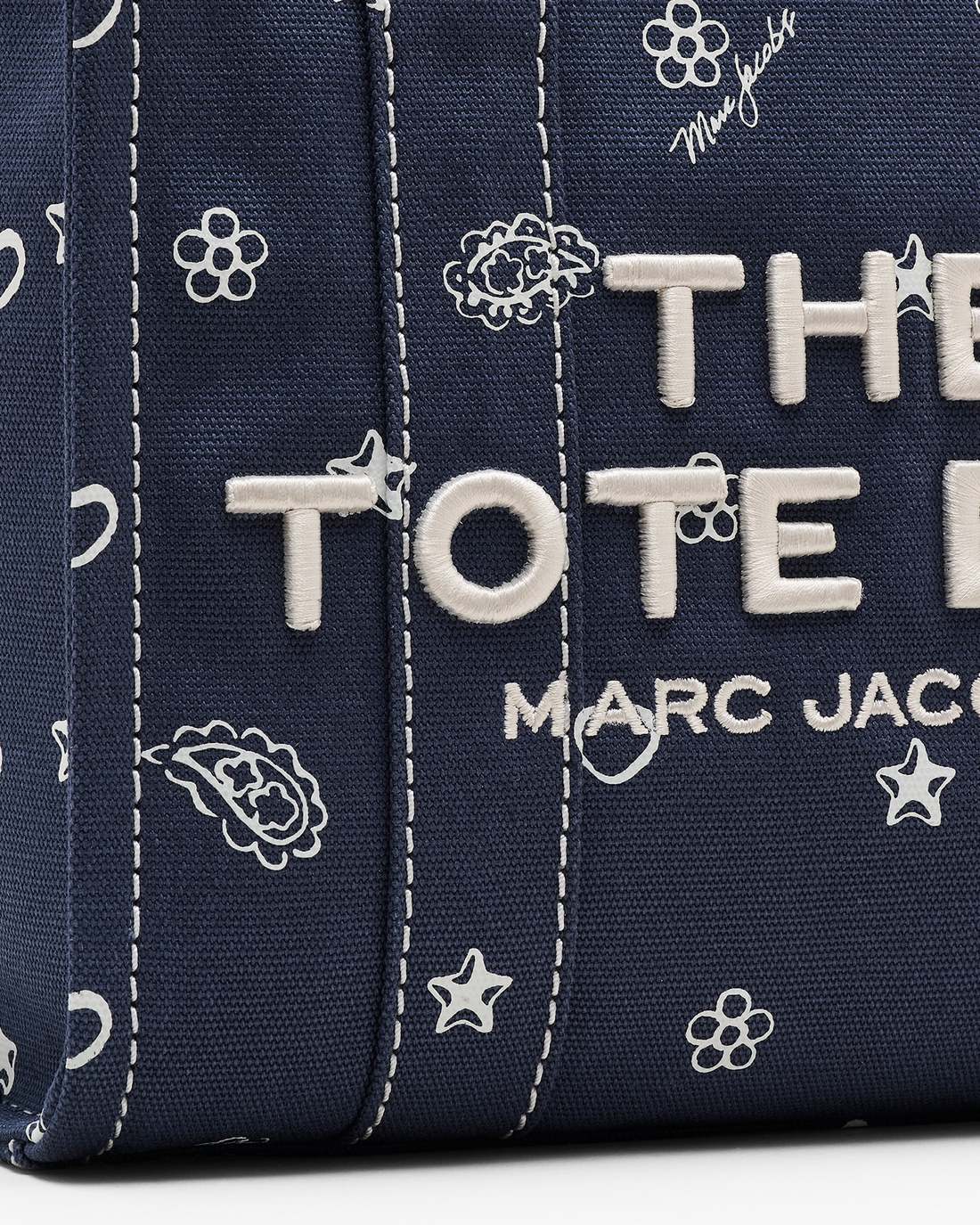 Marc Jacobs The Bandana Canvas Small Tote Bag Navy Multi