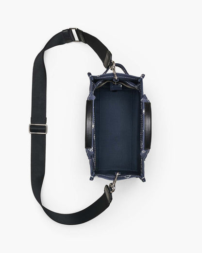 Marc Jacobs The Bandana Canvas Small Tote Bag Navy Multi