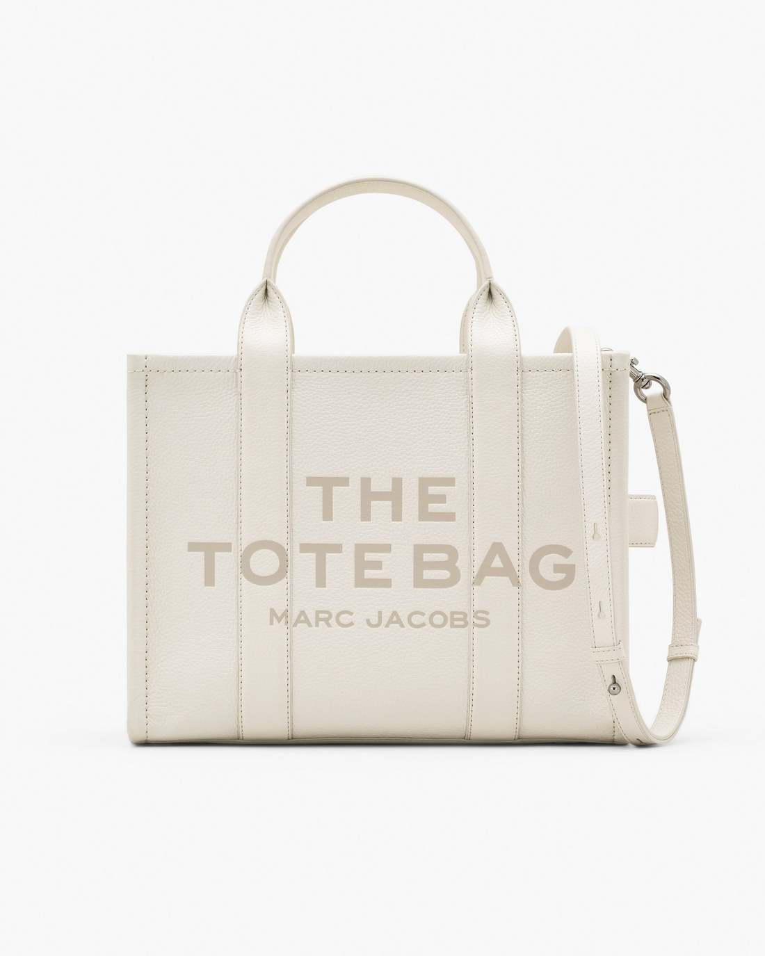 Marc Jacobs The Leather Medium Tote Bag Cotton/Silver