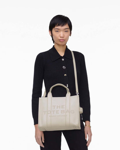 Marc Jacobs The Leather Medium Tote Bag Cotton/Silver