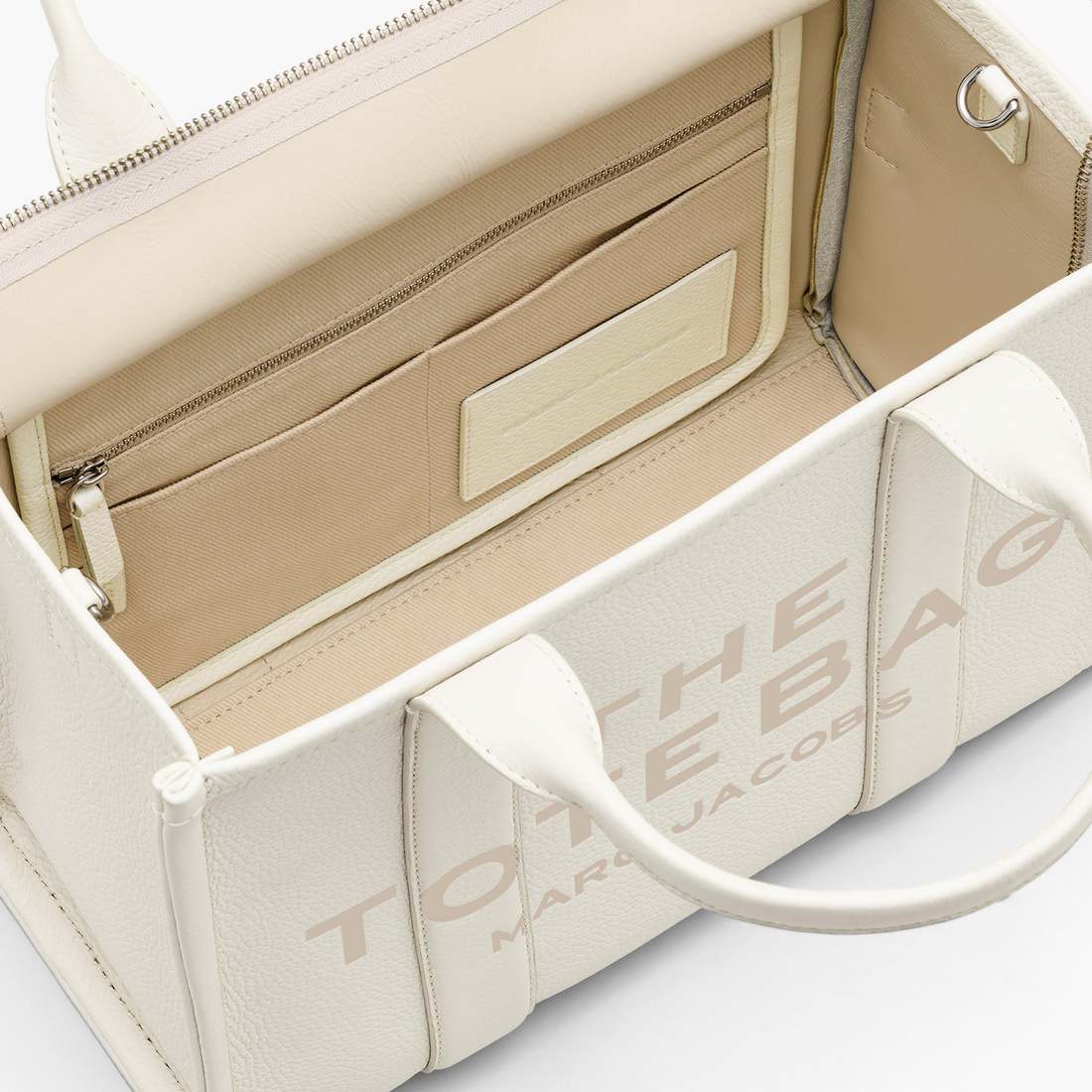 Marc Jacobs The Leather Medium Tote Bag Cotton/Silver