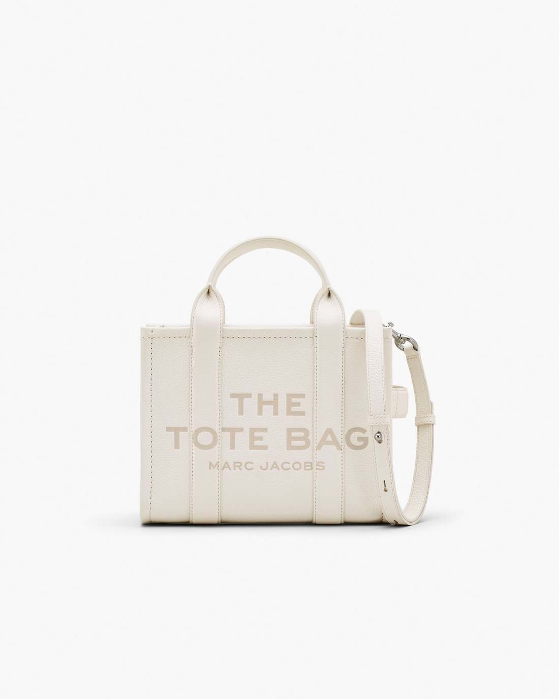 Marc Jacobs The Leather Small Tote Bag Cotton/Silver