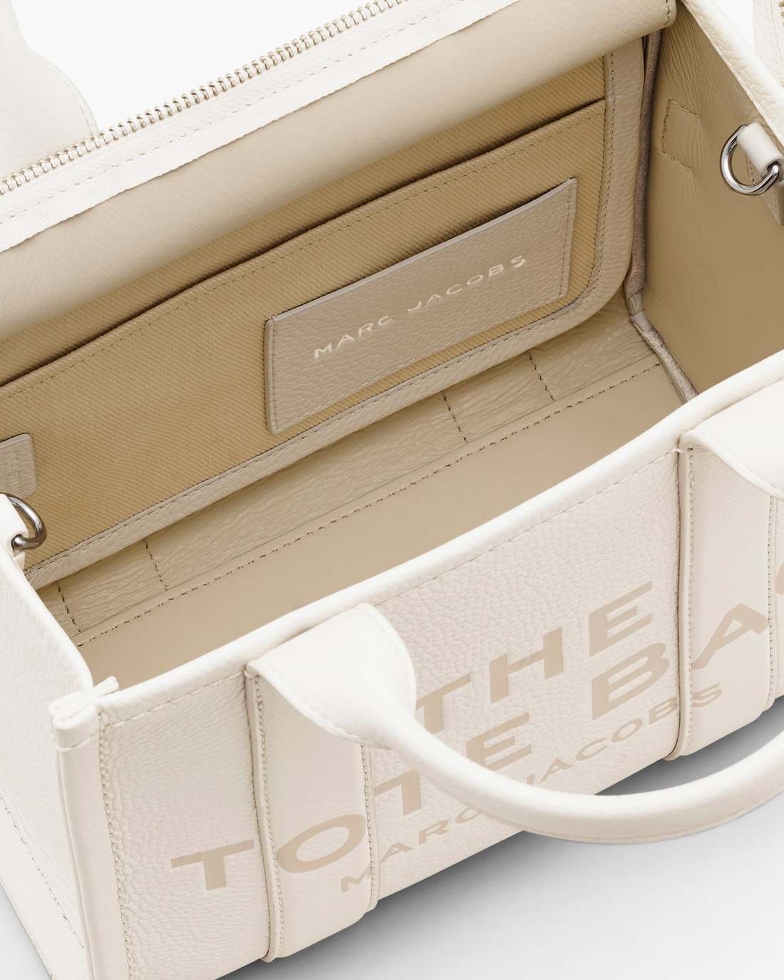 Marc Jacobs The Leather Small Tote Bag Cotton/Silver