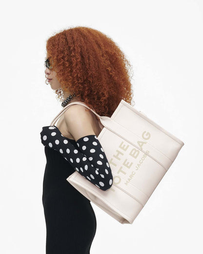 Marc Jacobs The Leather Large Tote Bag Cotton/Silver