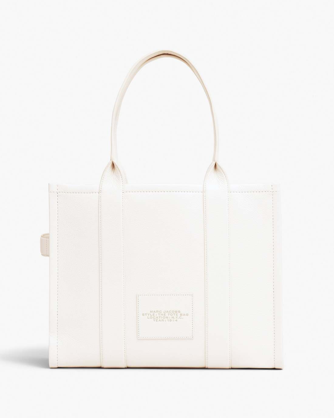 Marc Jacobs The Leather Large Tote Bag Cotton/Silver