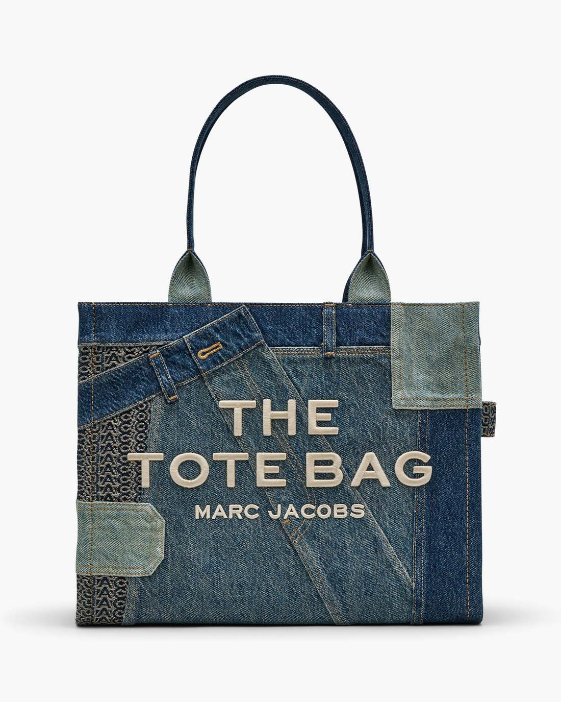 Marc Jacobs The Deconstructed Denim Large Tote Bag Indigo Multi