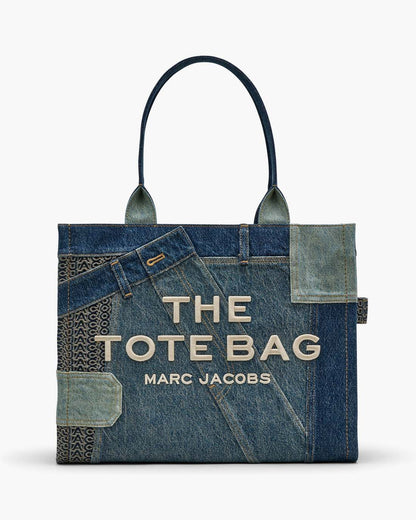 Marc Jacobs The Deconstructed Denim Large Tote Bag Indigo Multi