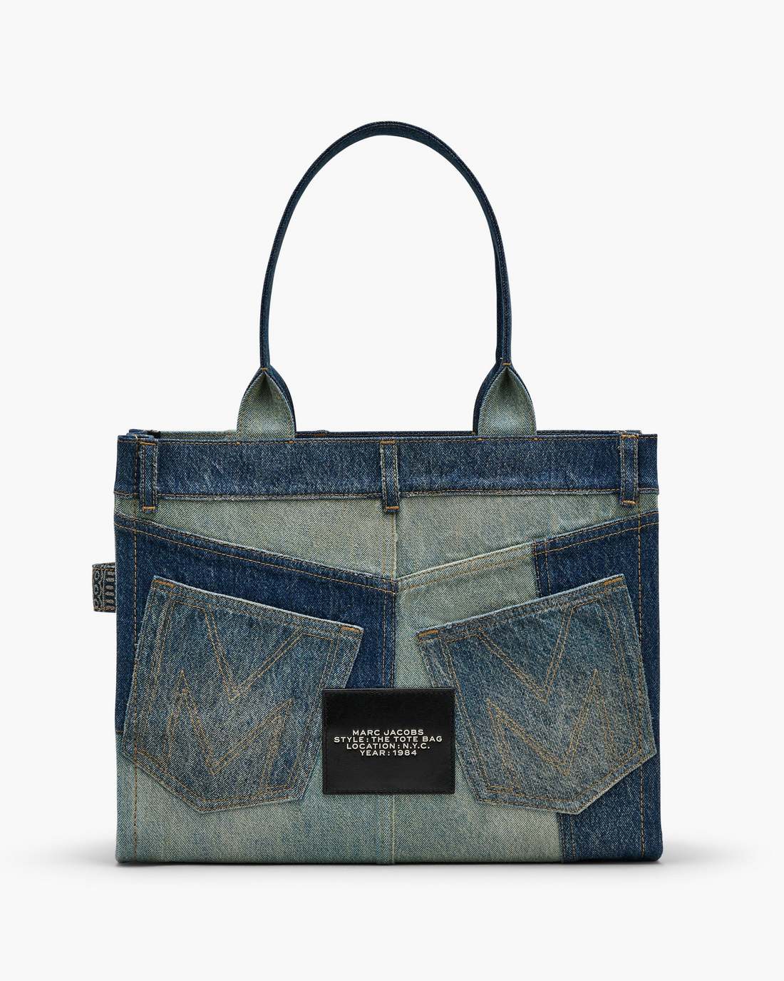 Marc Jacobs The Deconstructed Denim Large Tote Bag Indigo Multi