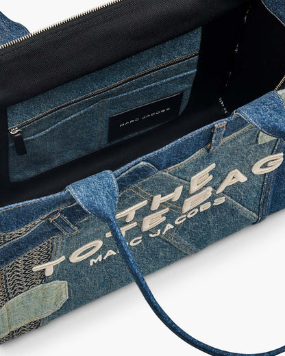 Marc Jacobs The Deconstructed Denim Large Tote Bag Indigo Multi