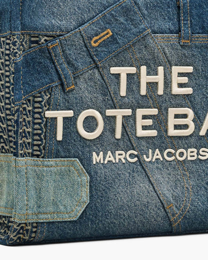 Marc Jacobs The Deconstructed Denim Medium Tote Bag Indigo Multi