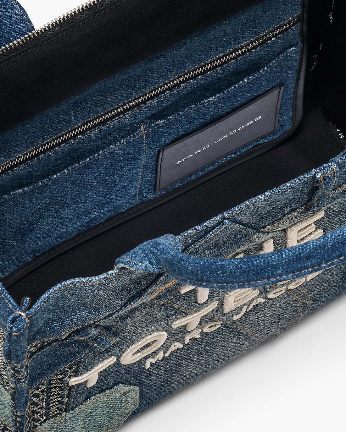 Marc Jacobs The Deconstructed Denim Medium Tote Bag Indigo Multi