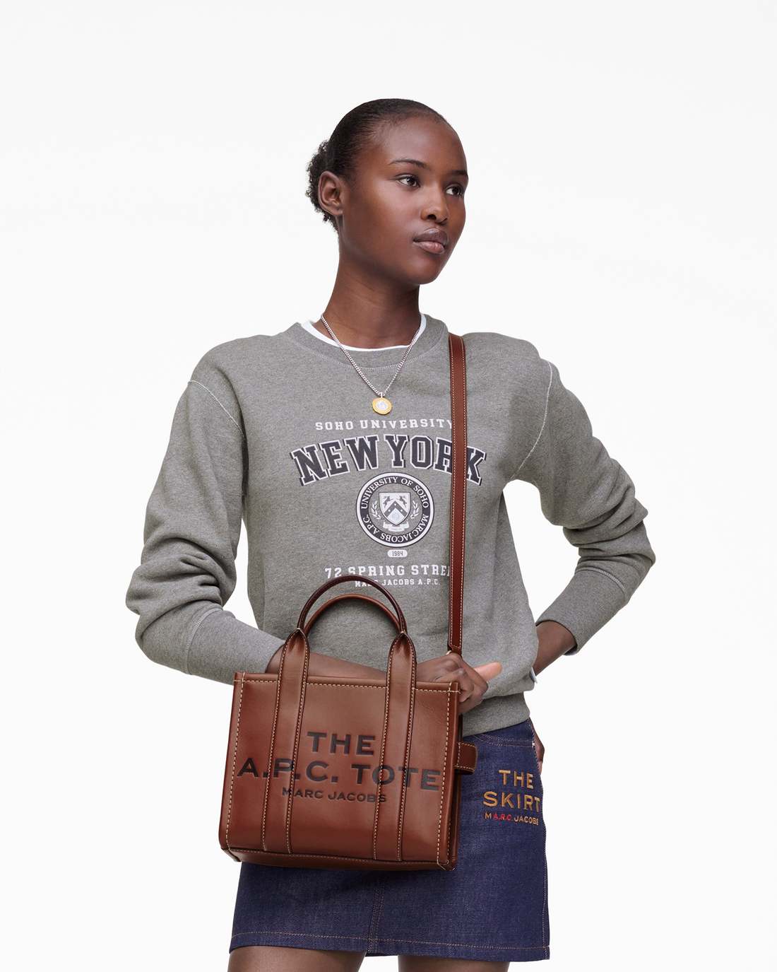 Marc Jacobs The A.P.C. X Marc Jacobs Leather Small Tote Bag Hazelnut