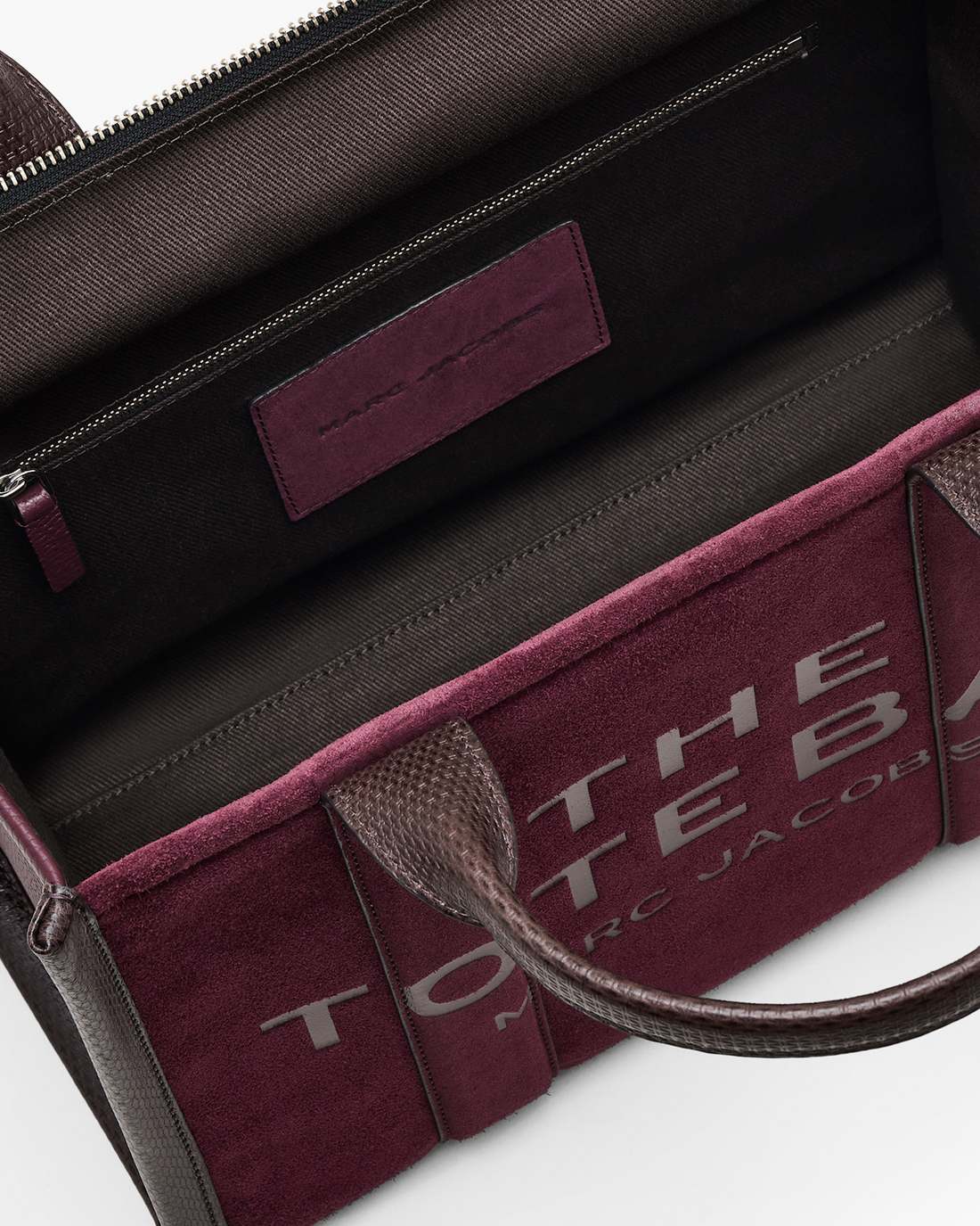 Marc Jacobs The Suede Medium Tote Bag Dark Plum