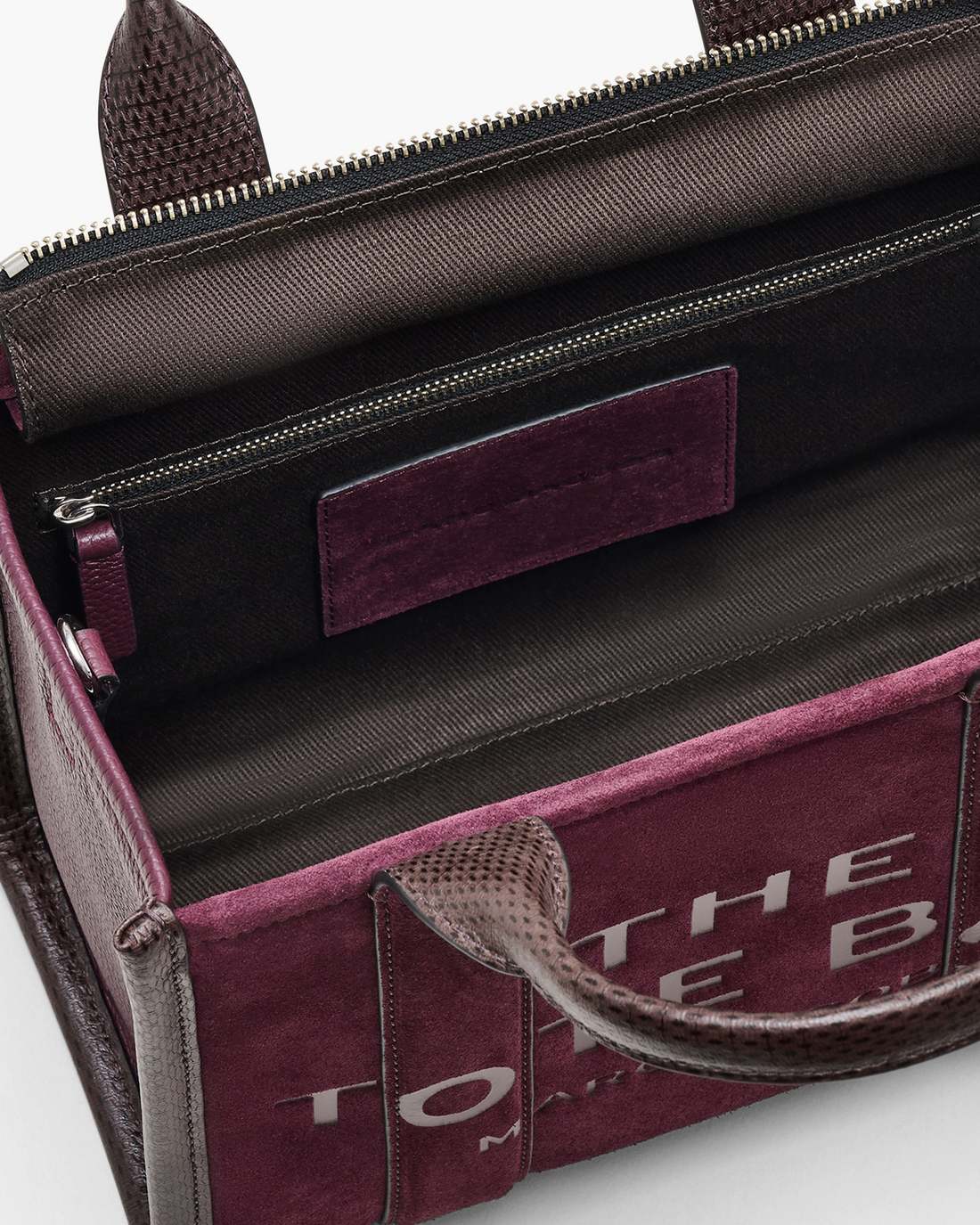 Marc Jacobs The Suede Small Tote Bag Dark Plum