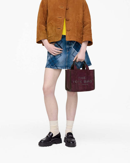 Marc Jacobs The Suede Small Tote Bag Dark Plum