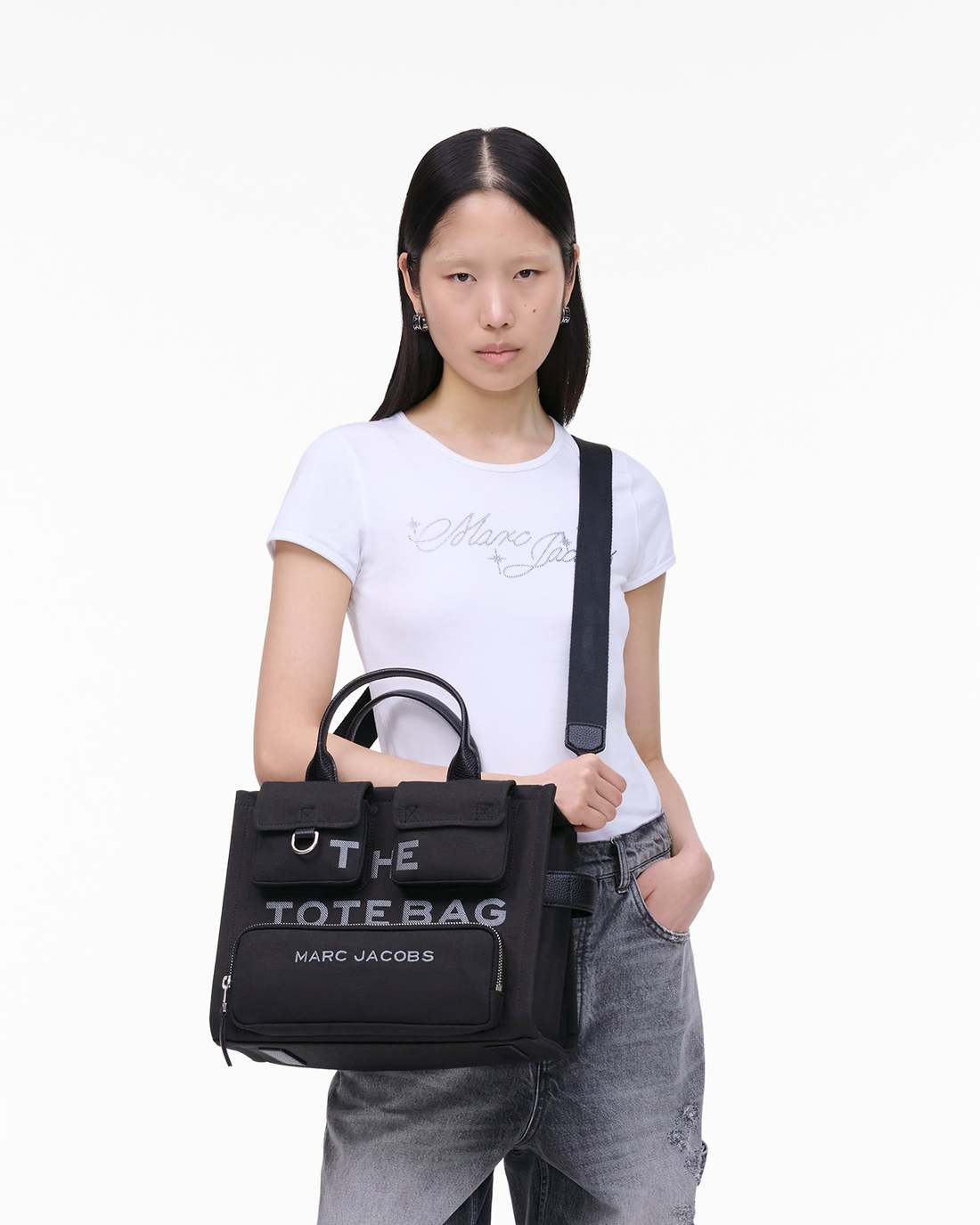 Marc Jacobs The Cargo Canvas Medium Tote Bag Black