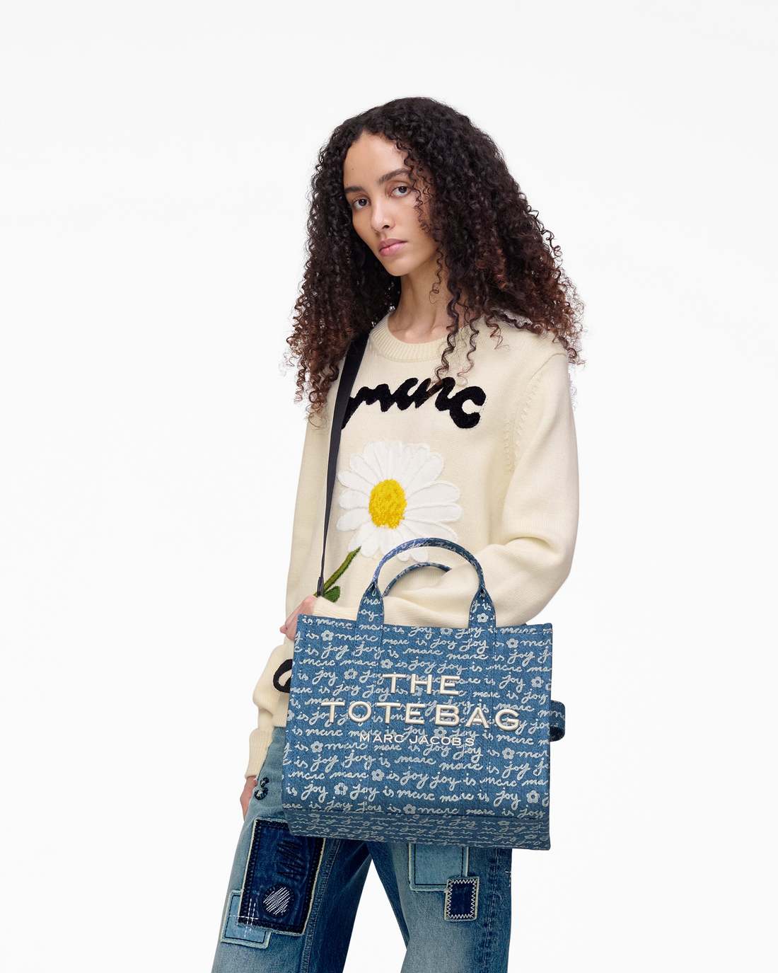 Marc Jacobs The Joy Denim Medium Tote Bag Indigo Multi