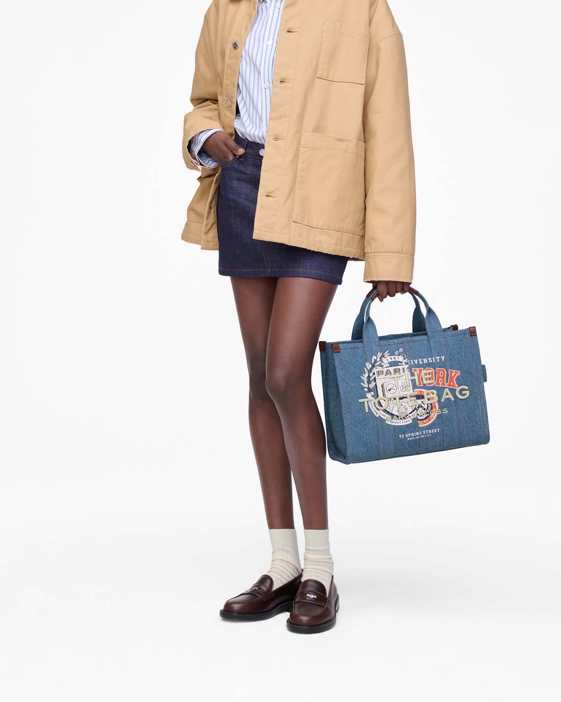 Marc Jacobs The A.P.C. X Marc Jacobs Denim Medium Tote Bag Washed Indigo