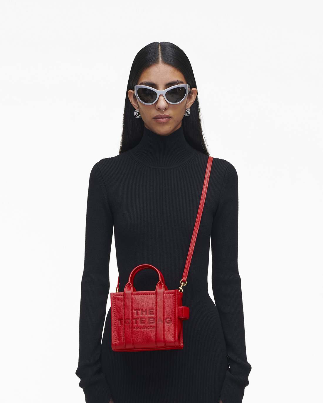 Marc Jacobs The Leather Crossbody Tote Bag True Red