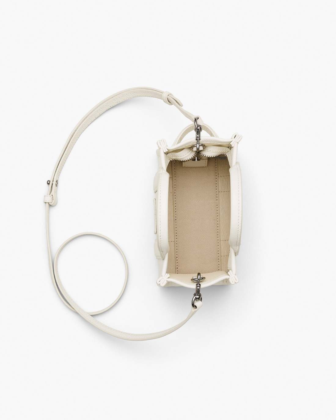 Marc Jacobs The Leather Crossbody Tote Bag Cotton/Silver