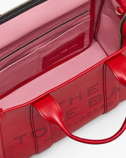 Marc Jacobs The Leather Medium Tote Bag True Red