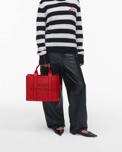Marc Jacobs The Leather Medium Tote Bag True Red