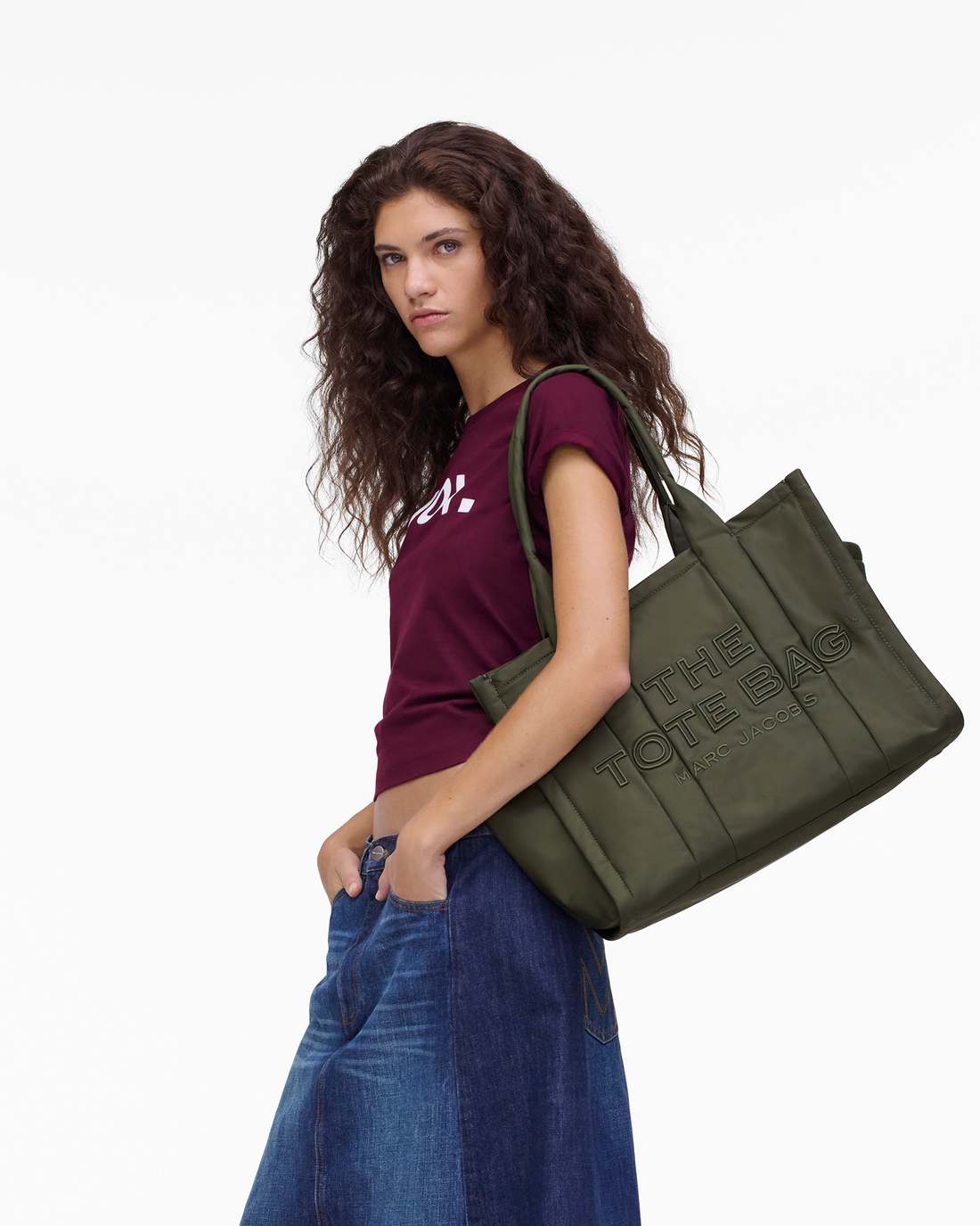 Marc Jacobs The Puffy Nylon Large Tote Bag Army Green