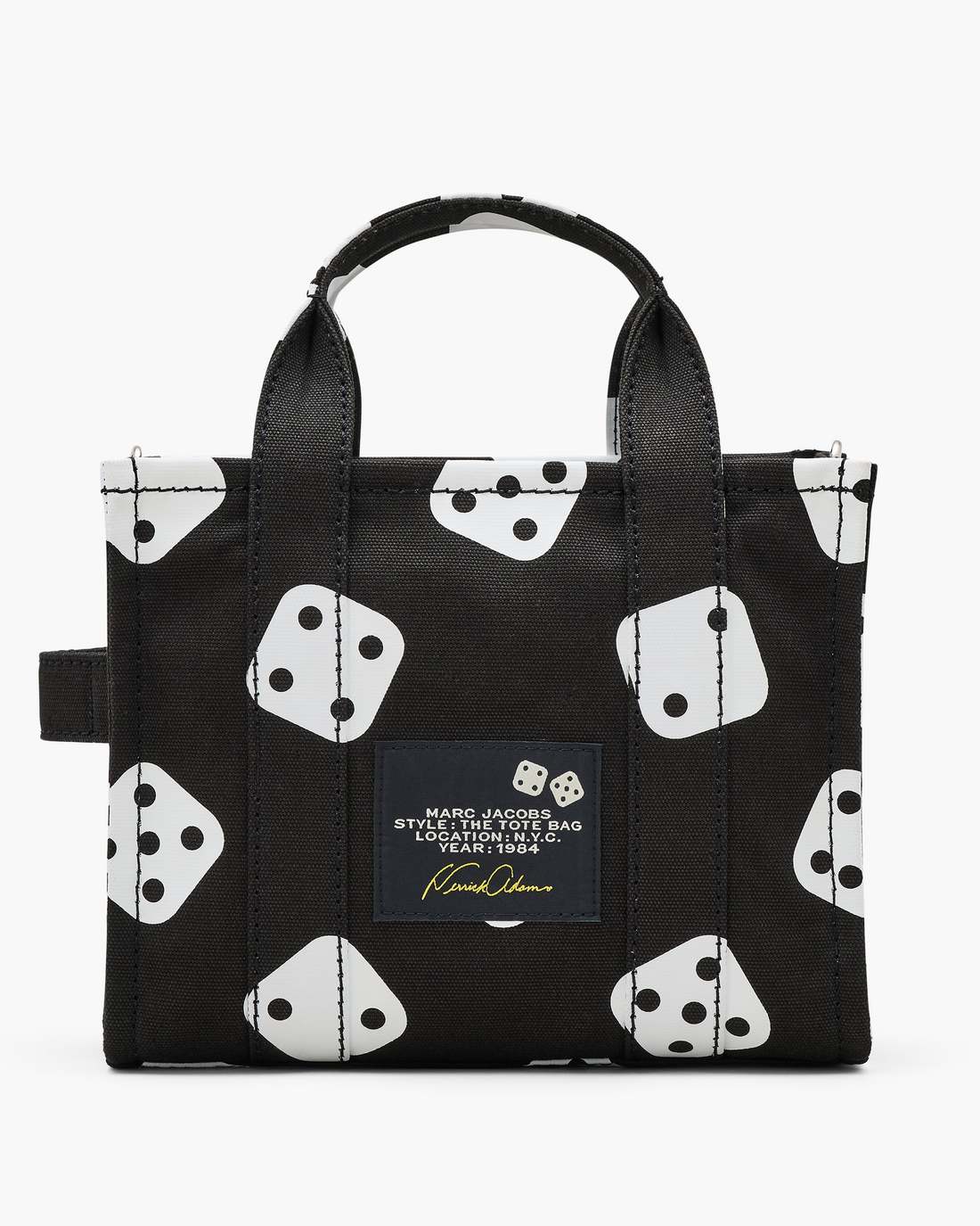 Marc Jacobs Derrick Adams X Marc Jacobs Canvas Small Tote Bag Black/White